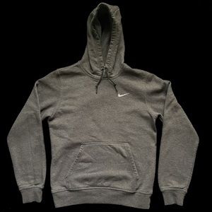Men’s S Nike Solo Swoosh Embroidered Hoodie Gray